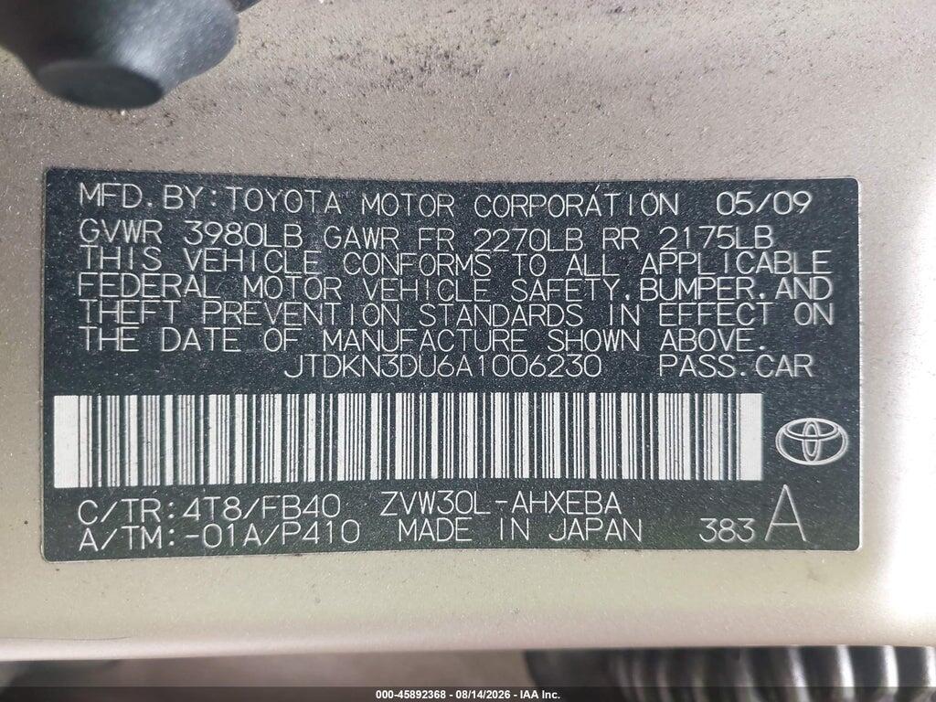 JTDKN3DU6A1006230 2010 TOYOTA PRIUS photo no. 9