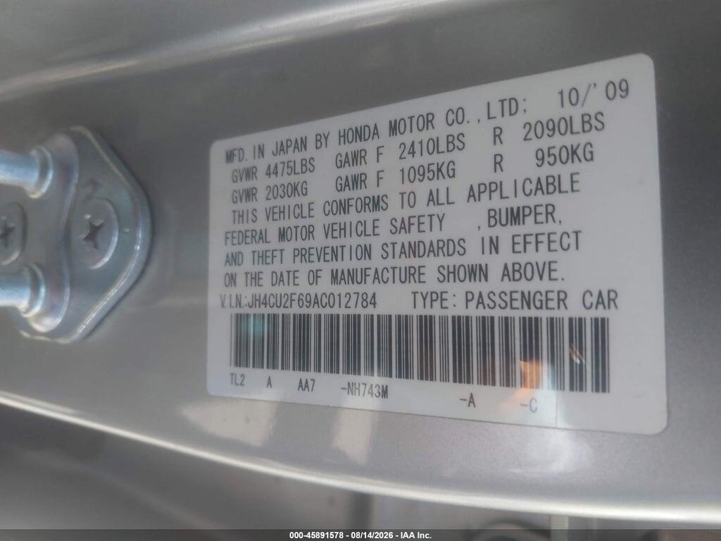 JH4CU2F69AC012784 2010 ACURA TSX photo no. 9