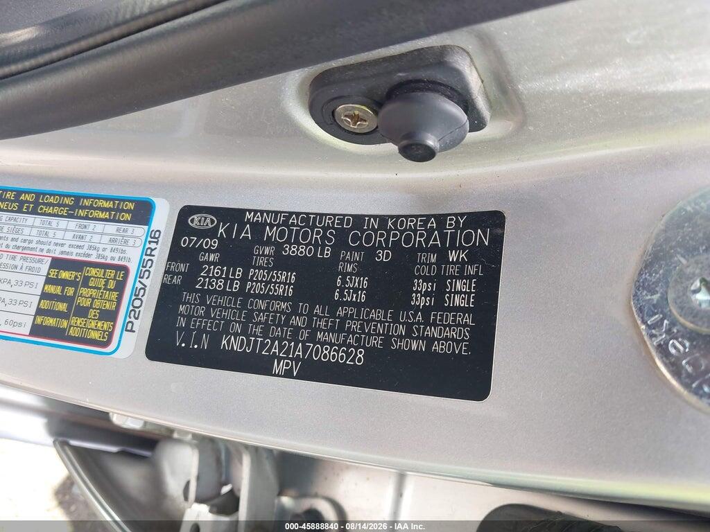KNDJT2A21A7086628 2010 KIA SOUL photo no. 9
