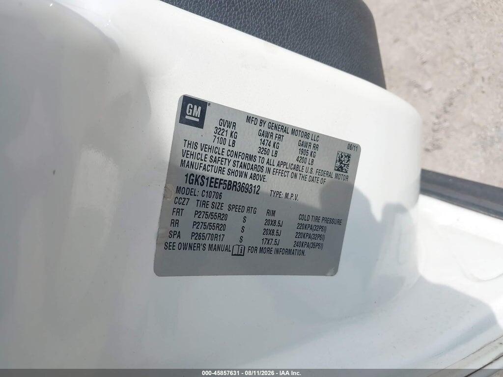 1GKS1EEF5BR369312 2011 GMC YUKON photo no. 9