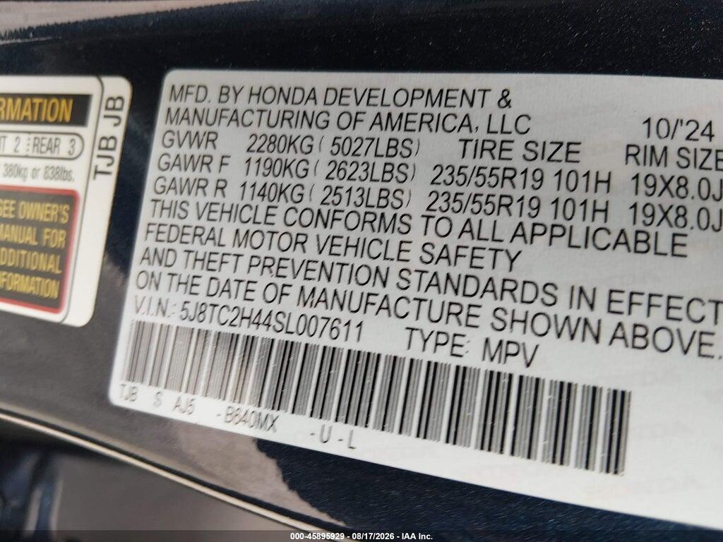 5J8TC2H44SL007611 2025 ACURA RDX photo no. 9