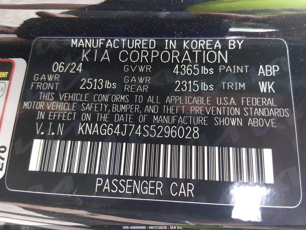 KNAG64J74S5296028 2025 KIA K5 photo no. 9