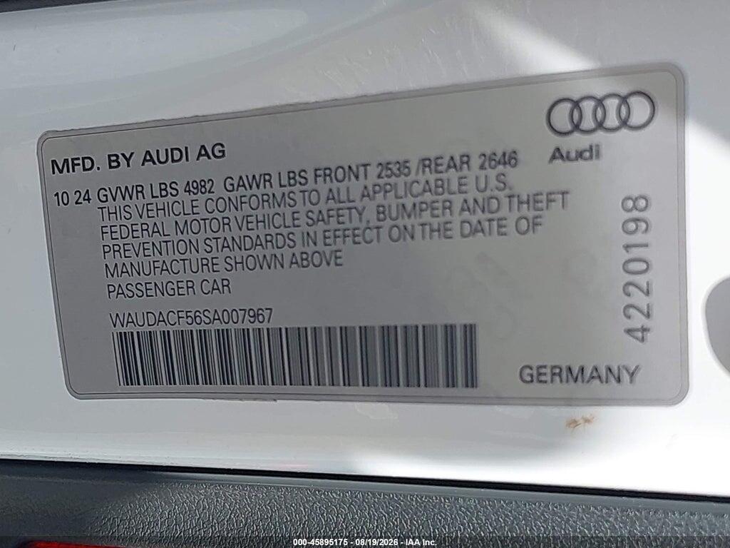 WAUDACF56SA007967 2025 AUDI A5 SPORTBACK photo no. 9