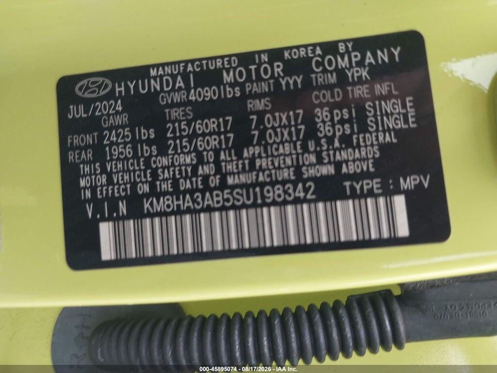 KM8HA3AB5SU198342 2025 HYUNDAI KONA photo no. 9