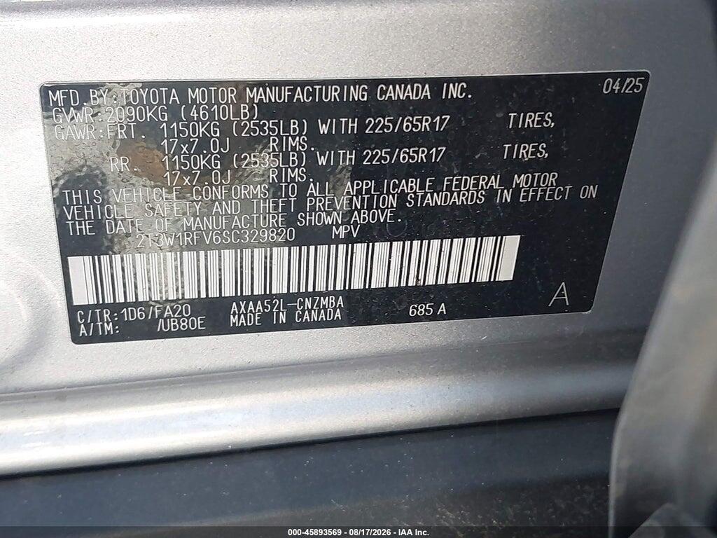 2T3W1RFV6SC329820 2025 TOYOTA RAV4 photo no. 9