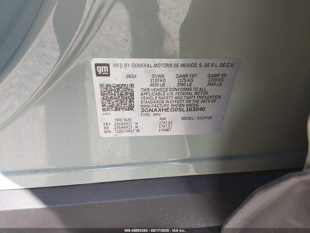 3GNAXHEG0SL163040 2025 CHEVROLET EQUINOX photo no. 9