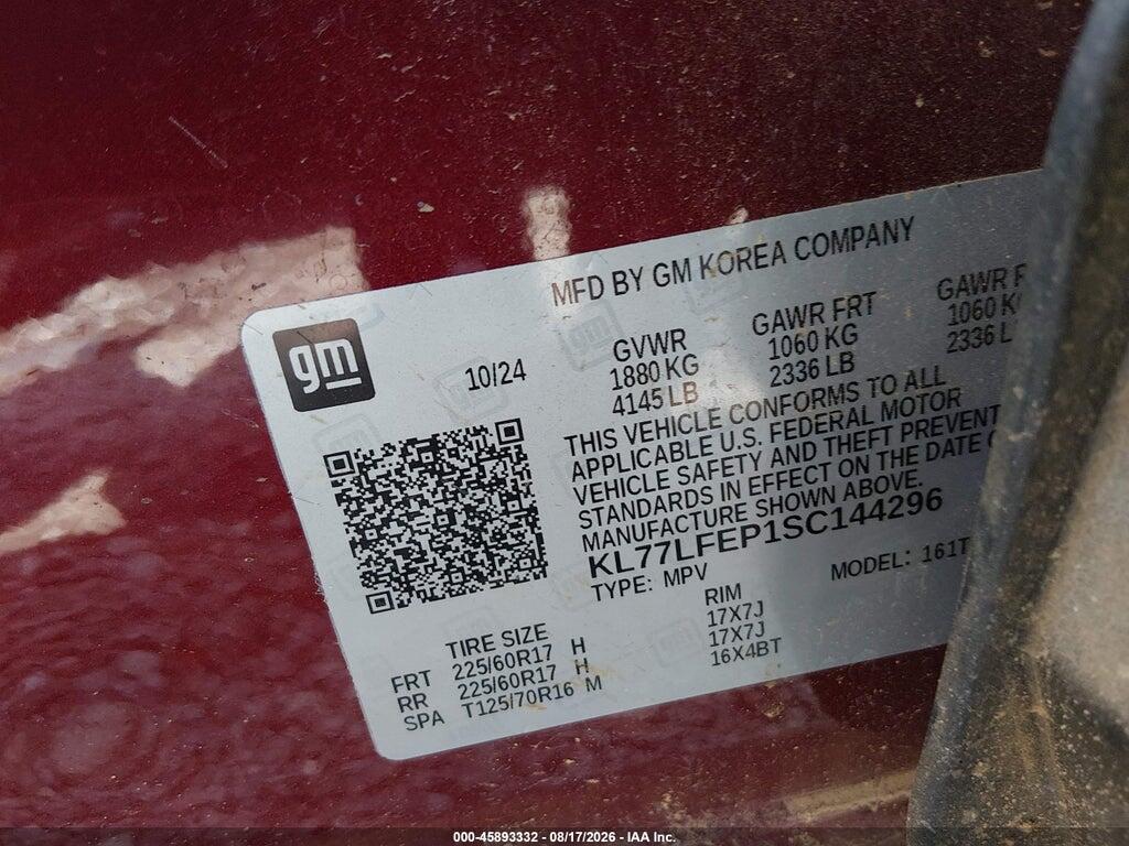 KL77LFEP1SC144296 2025 CHEVROLET TRAX photo no. 9