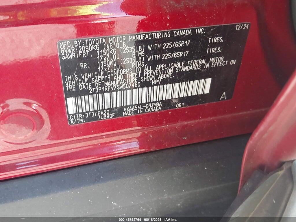 2T3P1RFV7SW507480 2025 TOYOTA RAV4 photo no. 9