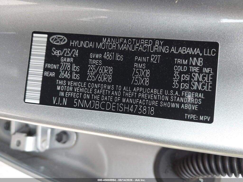 5NMJBCDE1SH473818 2025 HYUNDAI TUCSON photo no. 9