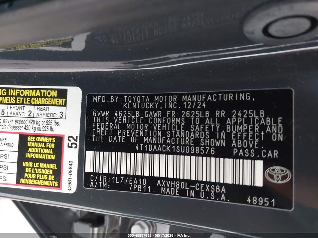 4T1DAACK1SU098576 2025 TOYOTA CAMRY photo no. 9