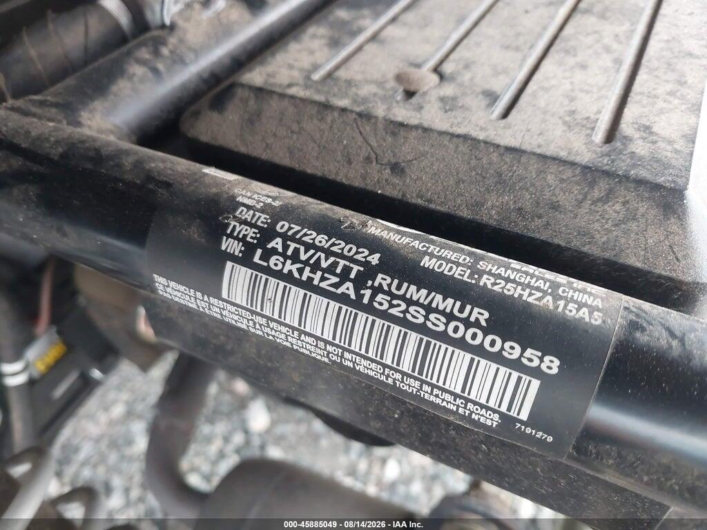 L6KHZA152SS000958 2025 POLARIS RANGER photo no. 10