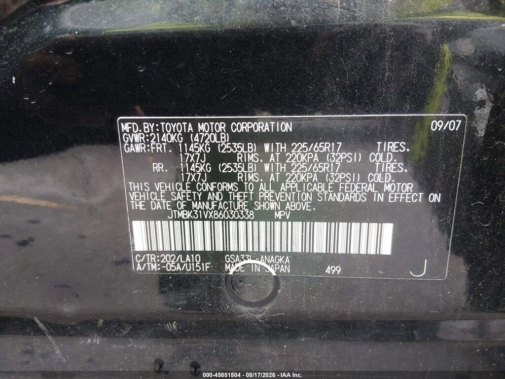 JTMBK31VX86030338 2008 TOYOTA RAV4 photo no. 9