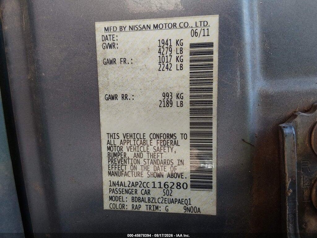 1N4AL2AP2CC116280 2012 NISSAN ALTIMA photo no. 9
