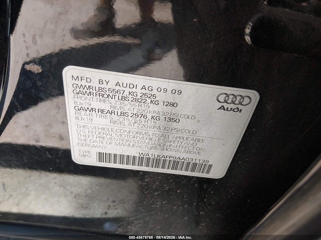 WA1LKAFP9AA031139 2010 AUDI Q5 photo no. 9