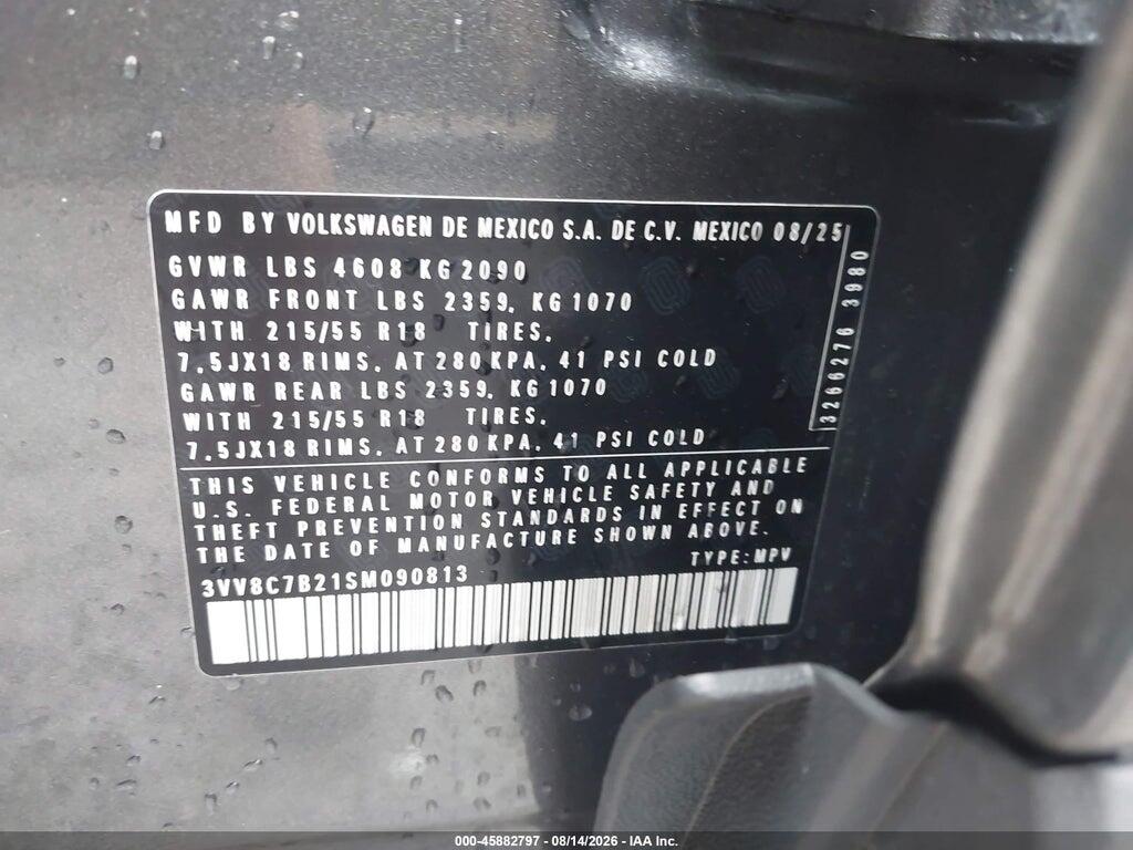 3VV8C7B21SM090813 2025 VOLKSWAGEN TAOS photo no. 9