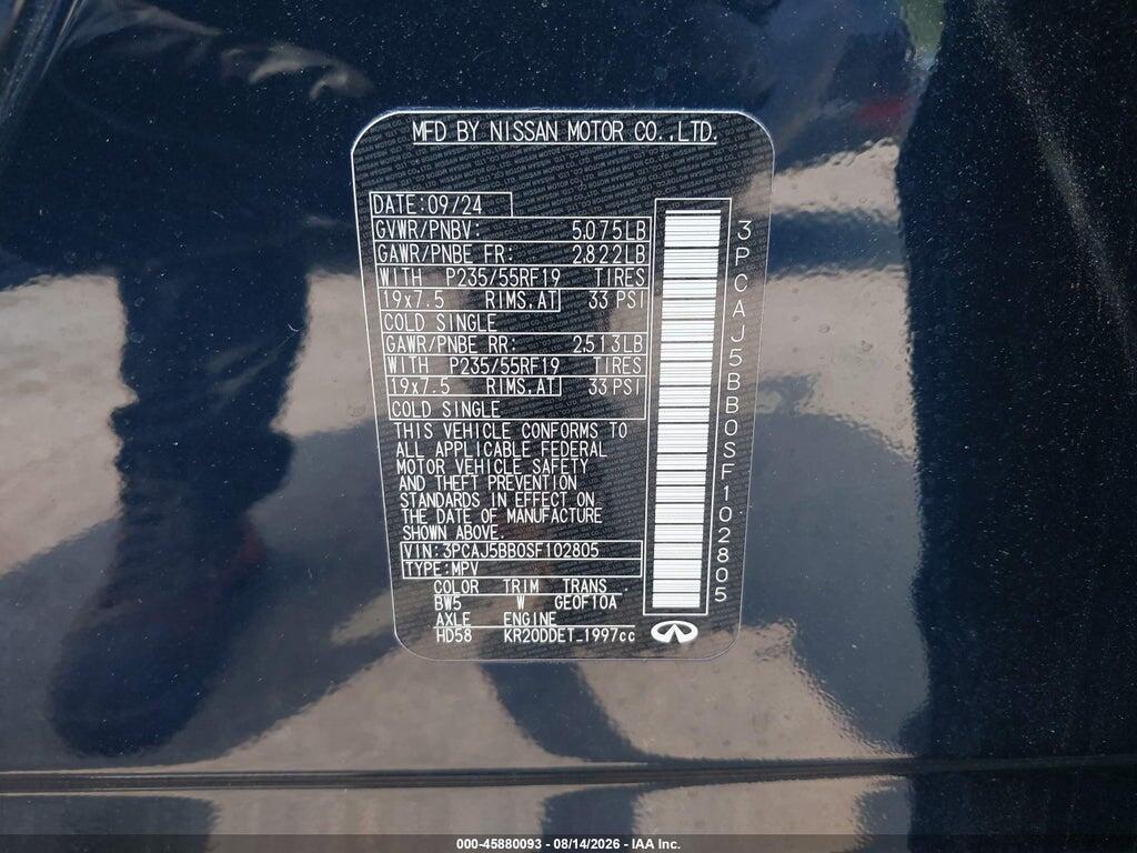 3PCAJ5BB0SF102805 2025 INFINITI QX50 photo no. 9