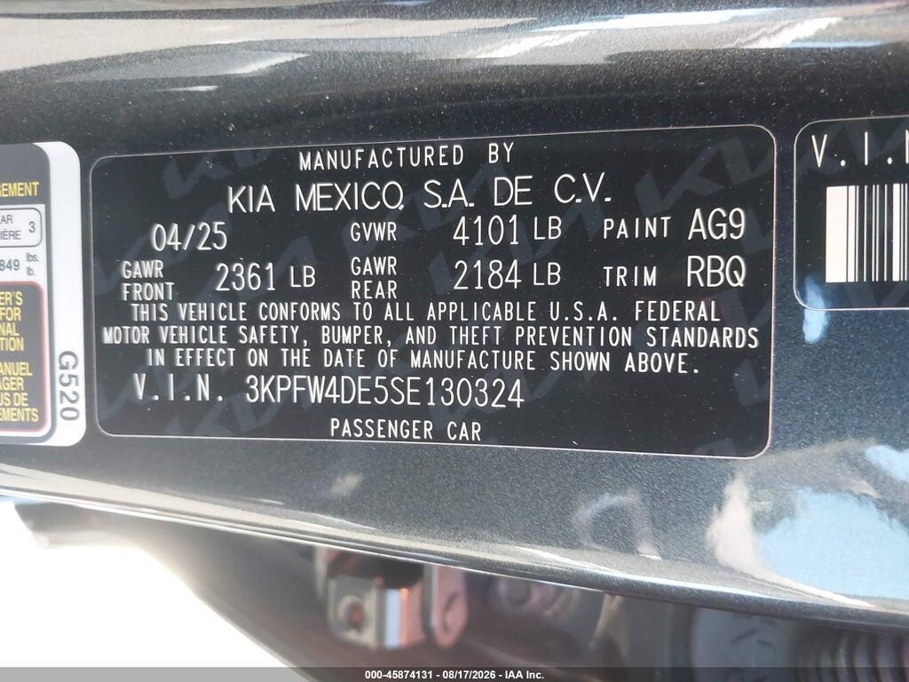3KPFW4DE5SE130324 2025 KIA K4 photo no. 9