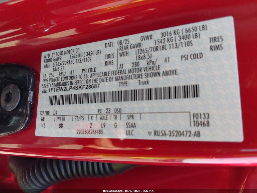 1FTEW2LP4SKF28687 2025 FORD F-150 photo no. 9