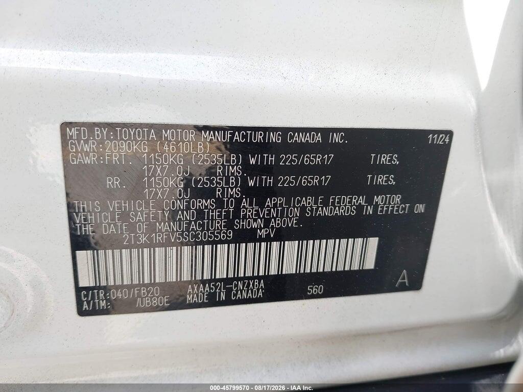 2T3K1RFV5SC305569 2025 TOYOTA RAV4 photo no. 9