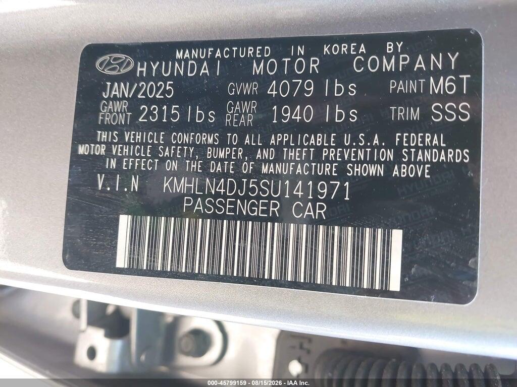 KMHLN4DJ5SU141971 2025 HYUNDAI ELANTRA HYBRID photo no. 9