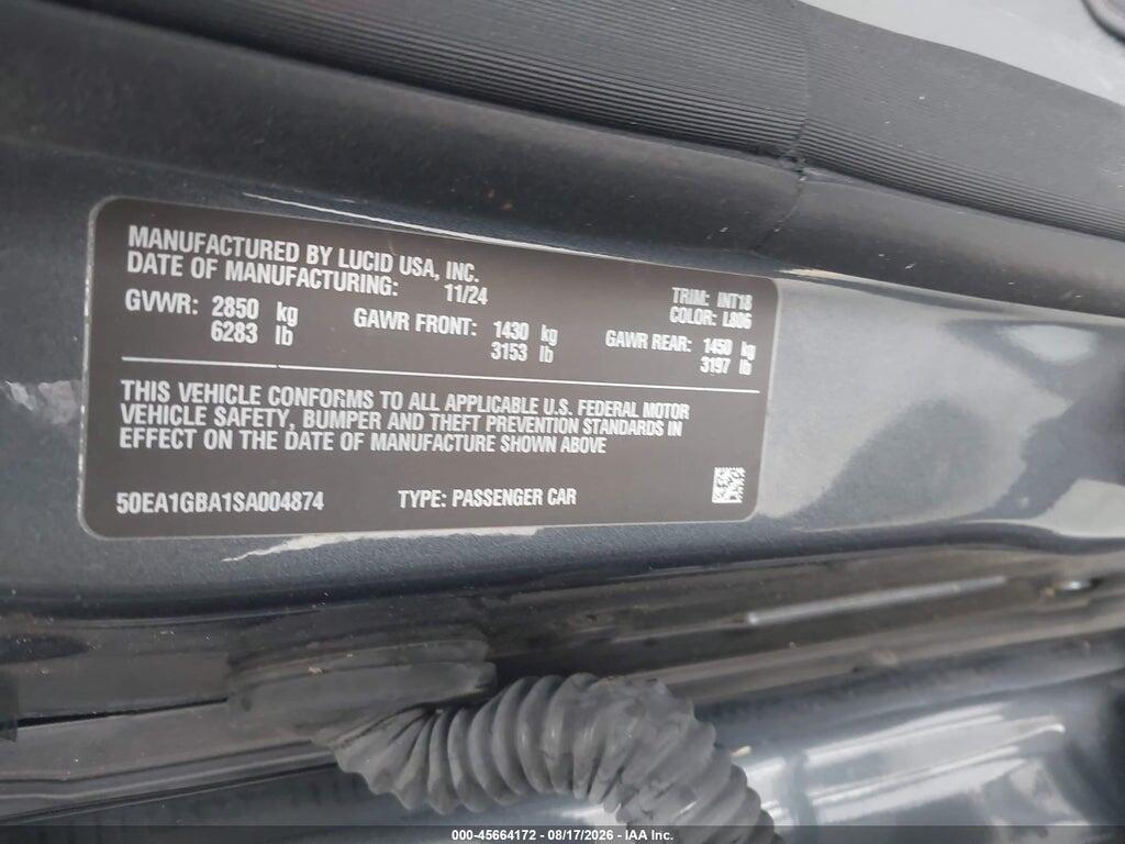 50EA1GBA1SA004874 2025 LUCID AIR photo no. 9