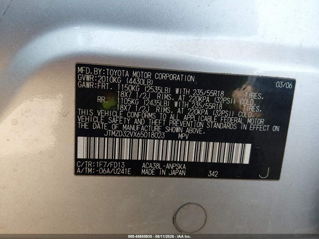 JTMZD32VX65018023 2006 TOYOTA RAV4 photo no. 9