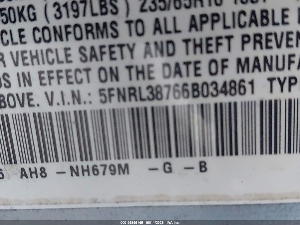 5FNRL38766B034861 2006 HONDA ODYSSEY photo no. 9