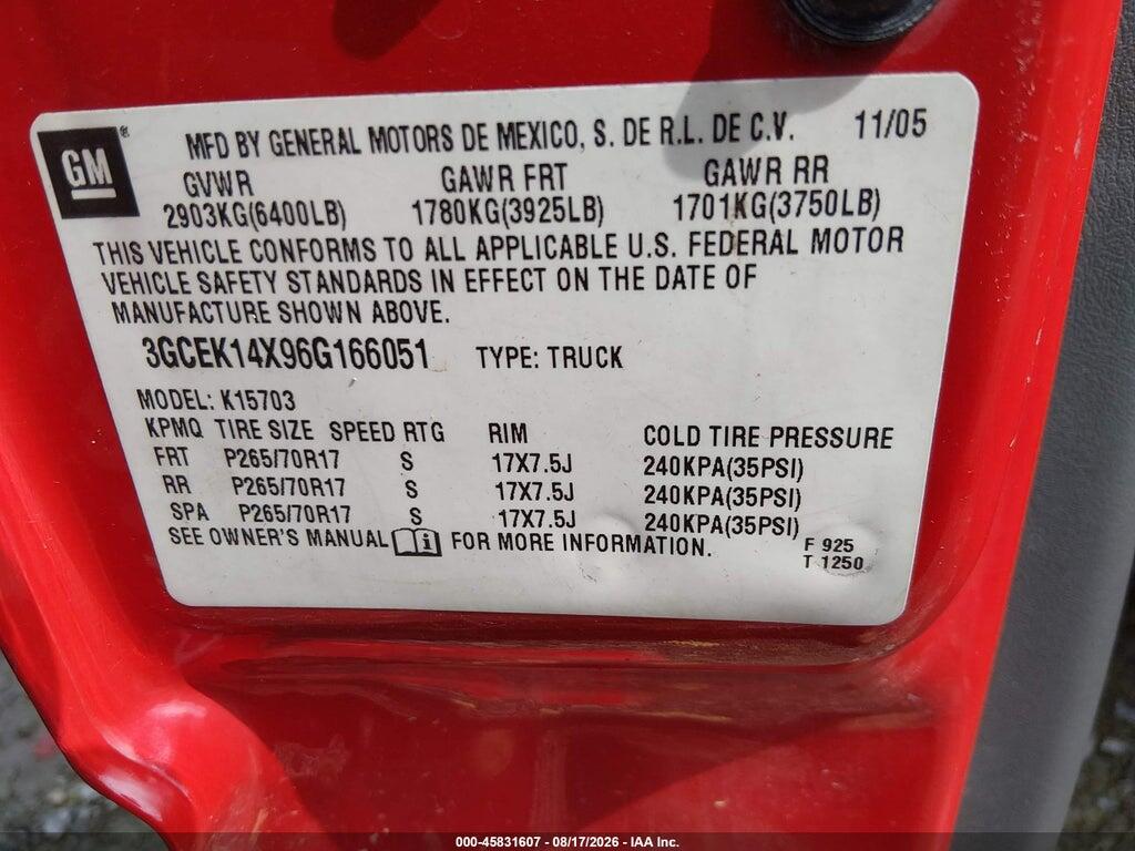 3GCEK14X96G166051 2006 CHEVROLET SILVERADO 1500 photo no. 9