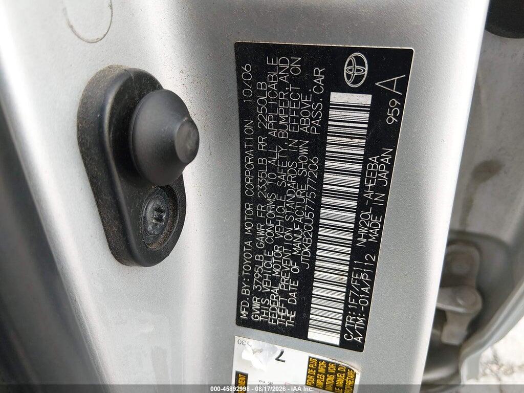 JTDKB20U577577206 2007 TOYOTA PRIUS photo no. 9