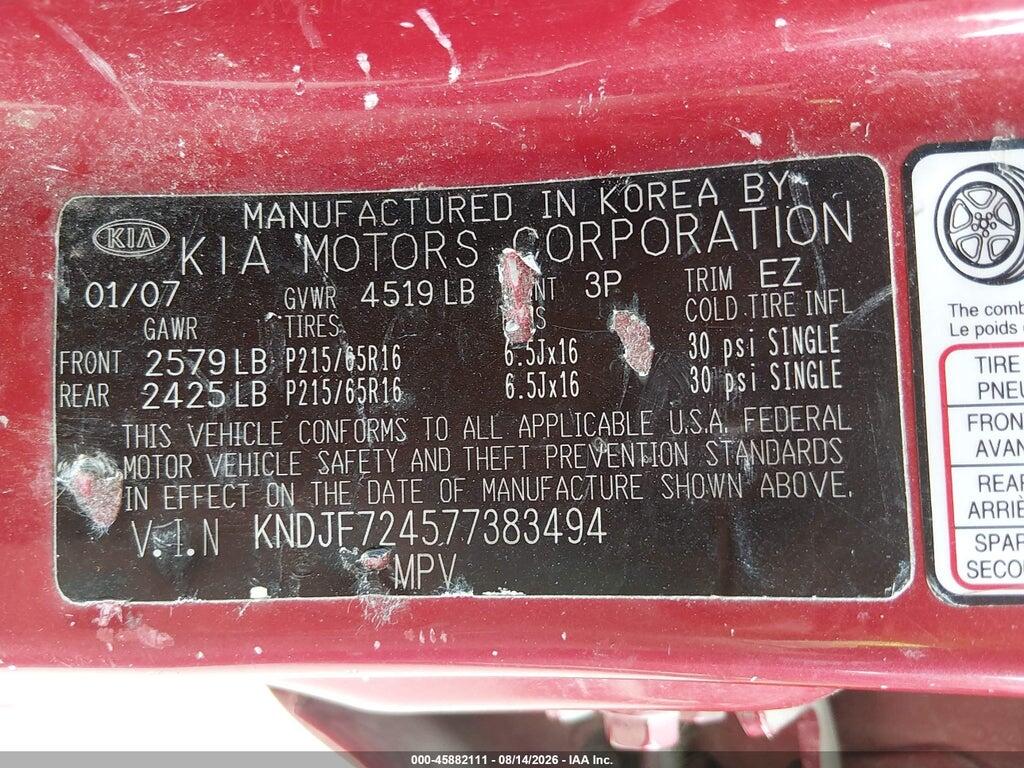 KNDJF724577383494 2007 KIA SPORTAGE photo no. 9