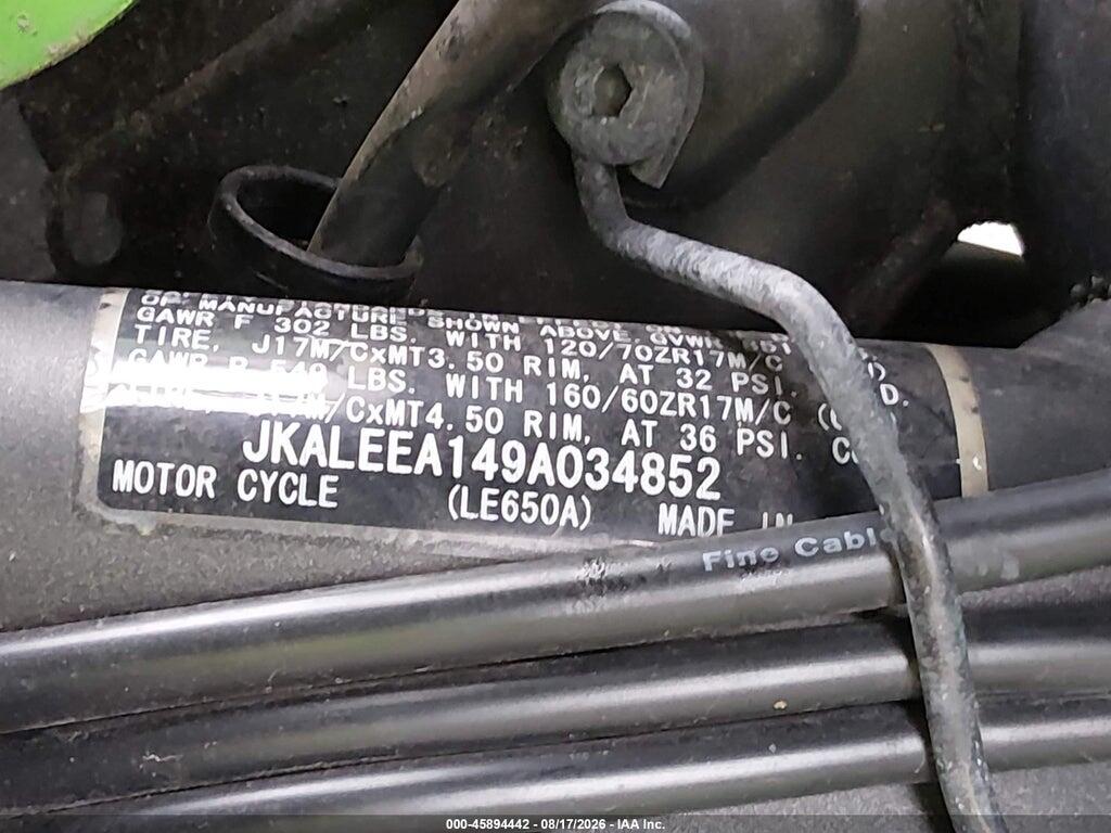 JKALEEA149A034852 2009 KAWASAKI LE650 photo no. 10