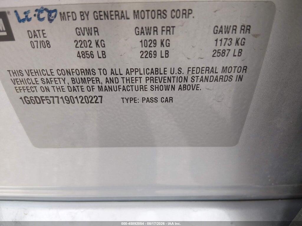 1G6DF577190120227 2009 CADILLAC CTS photo no. 9