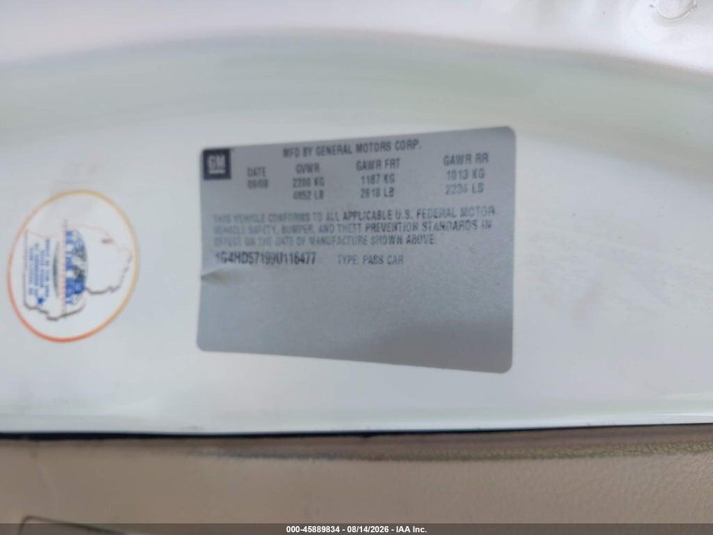 1G4HD57199U116477 2009 BUICK LUCERNE photo no. 9