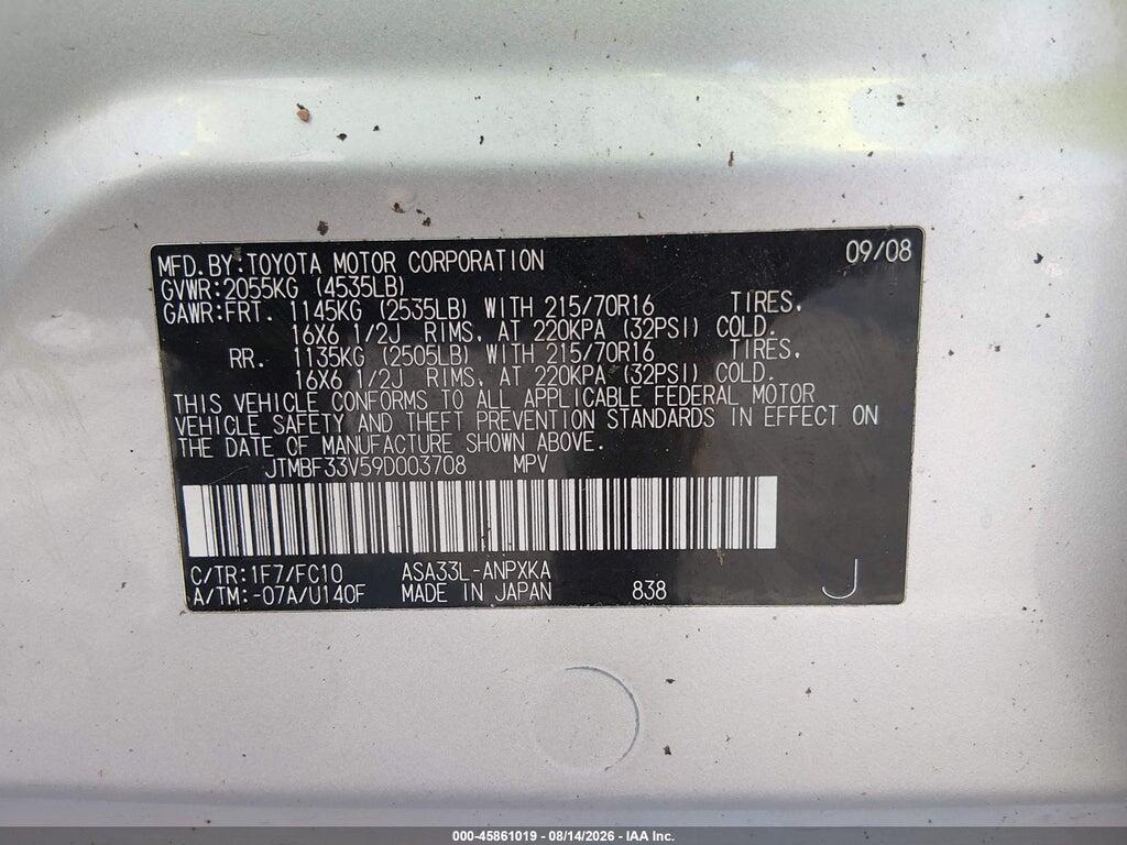 JTMBF33V59D003708 2009 TOYOTA RAV4 photo no. 9