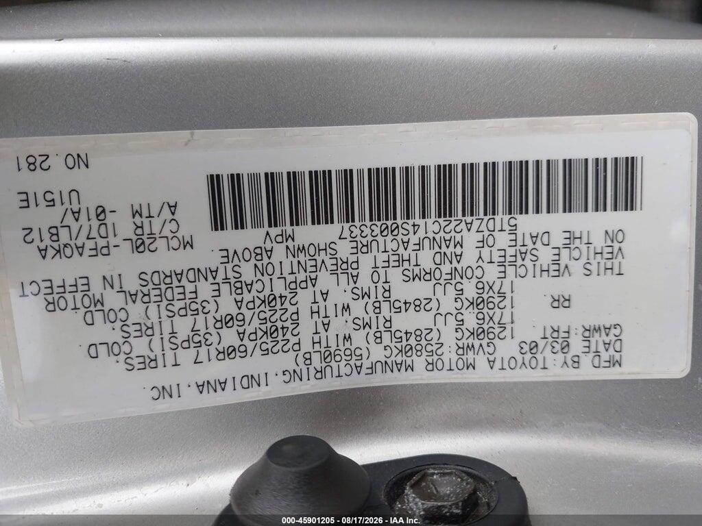 5TDZA22C14S003337 2004 TOYOTA SIENNA photo no. 9