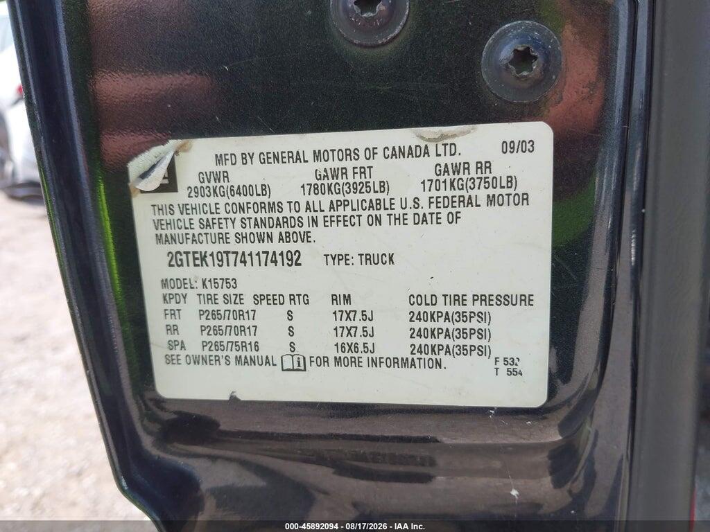 2GTEK19T741174192 2004 GMC SIERRA 1500 photo no. 9