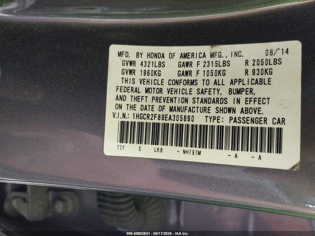 1HGCR2F89EA305690 2014 HONDA ACCORD photo no. 9