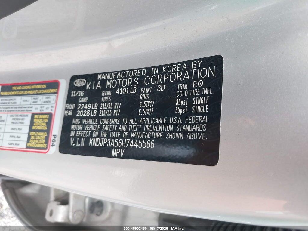 KNDJP3A56H7445566 2017 KIA SOUL photo no. 9
