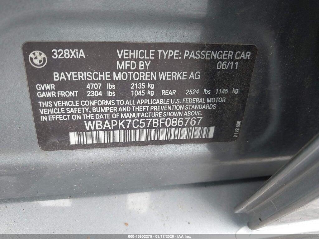 WBAPK7C57BF086767 2011 BMW 328I photo no. 9