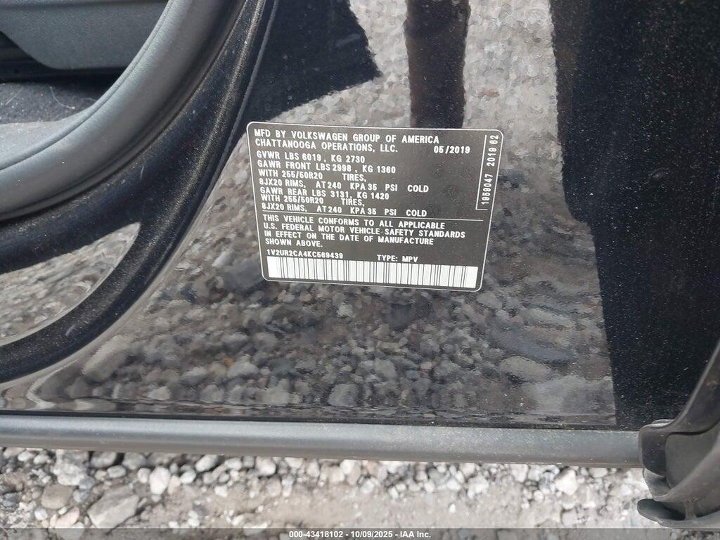 1V2UR2CA4KC569439 2019 VOLKSWAGEN ATLAS photo no. 9