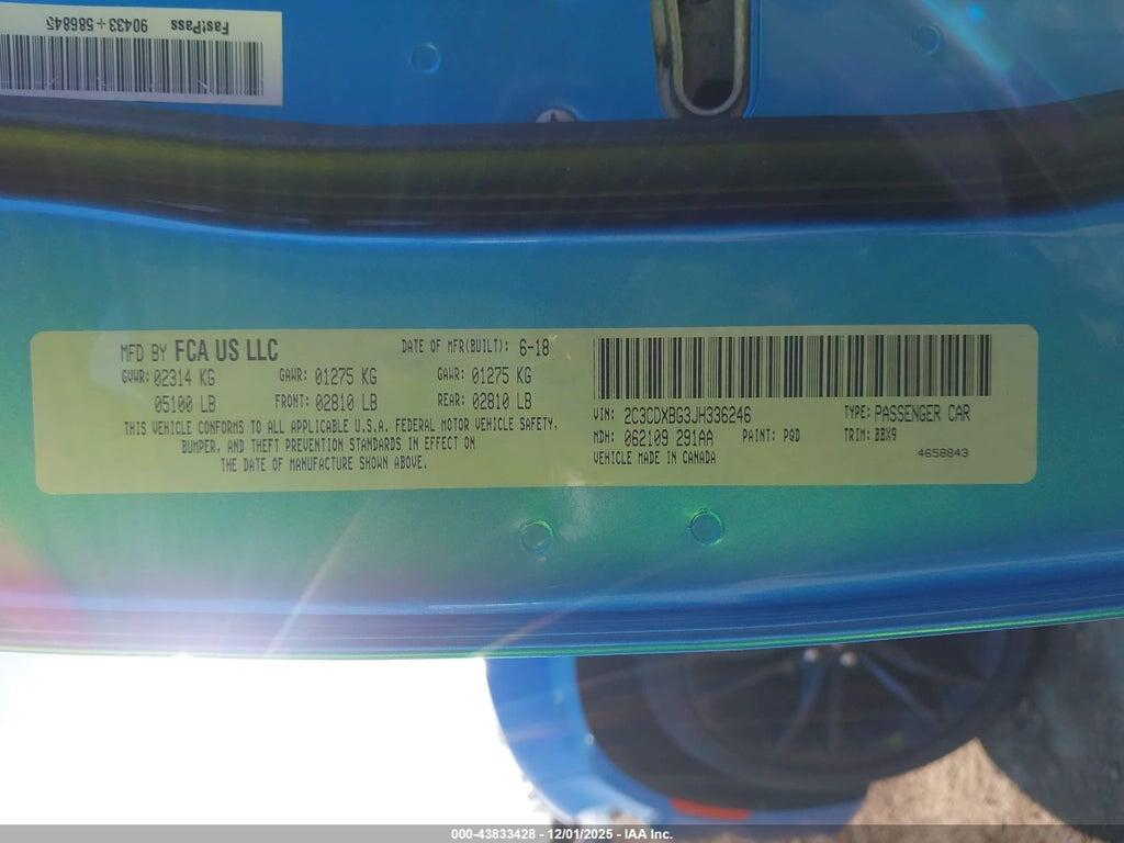 2C3CDXBG3JH336246 2018 DODGE CHARGER photo no. 9