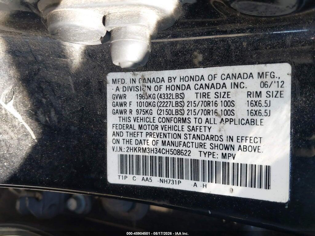 2HKRM3H34CH508622 2012 HONDA CR-V photo no. 9