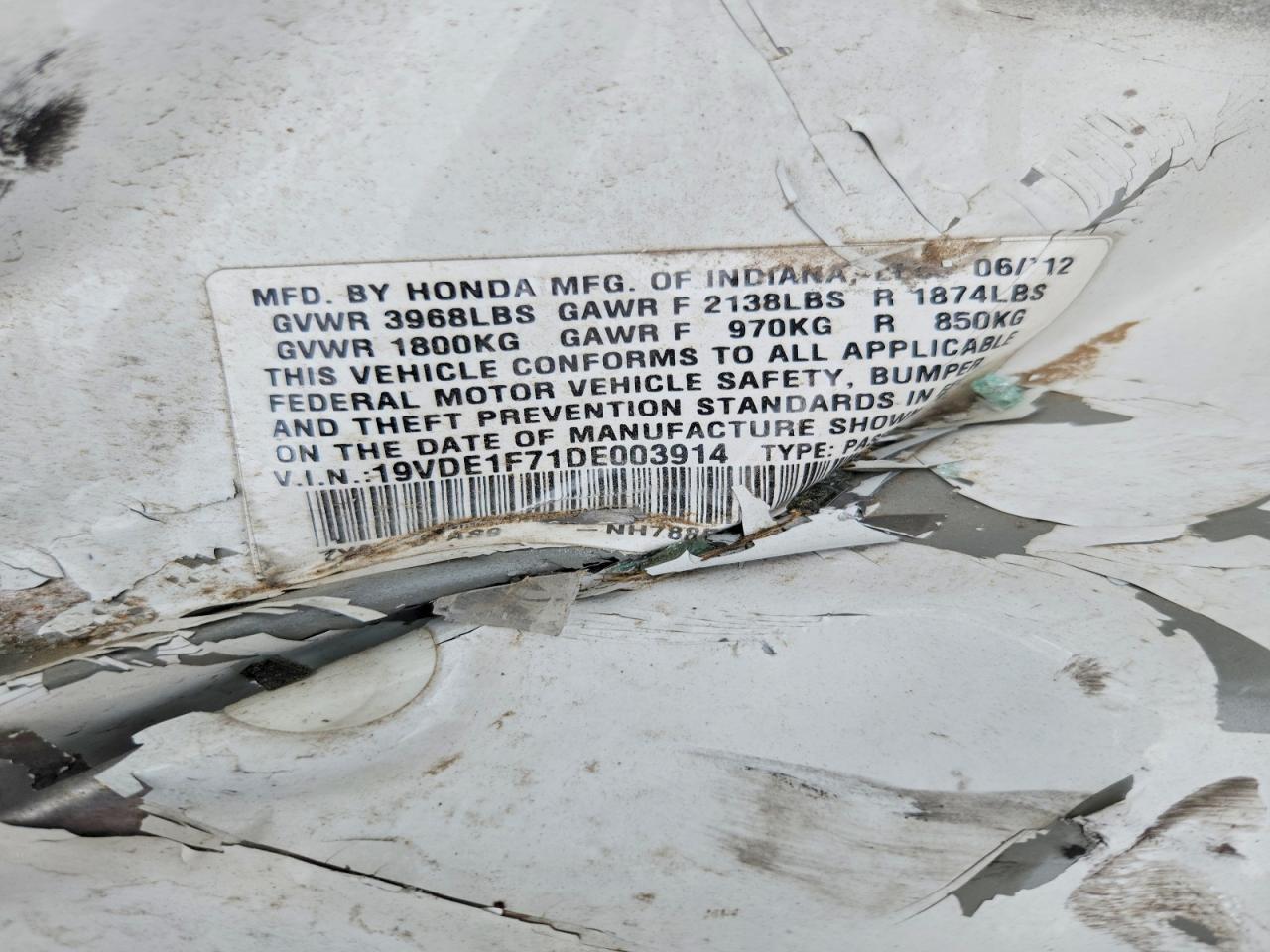 19VDE1F71DE003914 2013 ACURA ILX photo no. 12