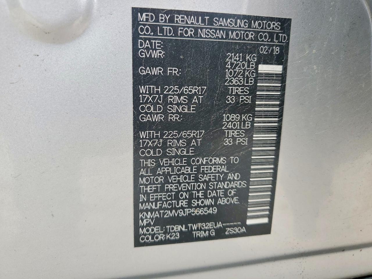 KNMAT2MV9JP566549 2018 NISSAN ROGUE photo no. 12