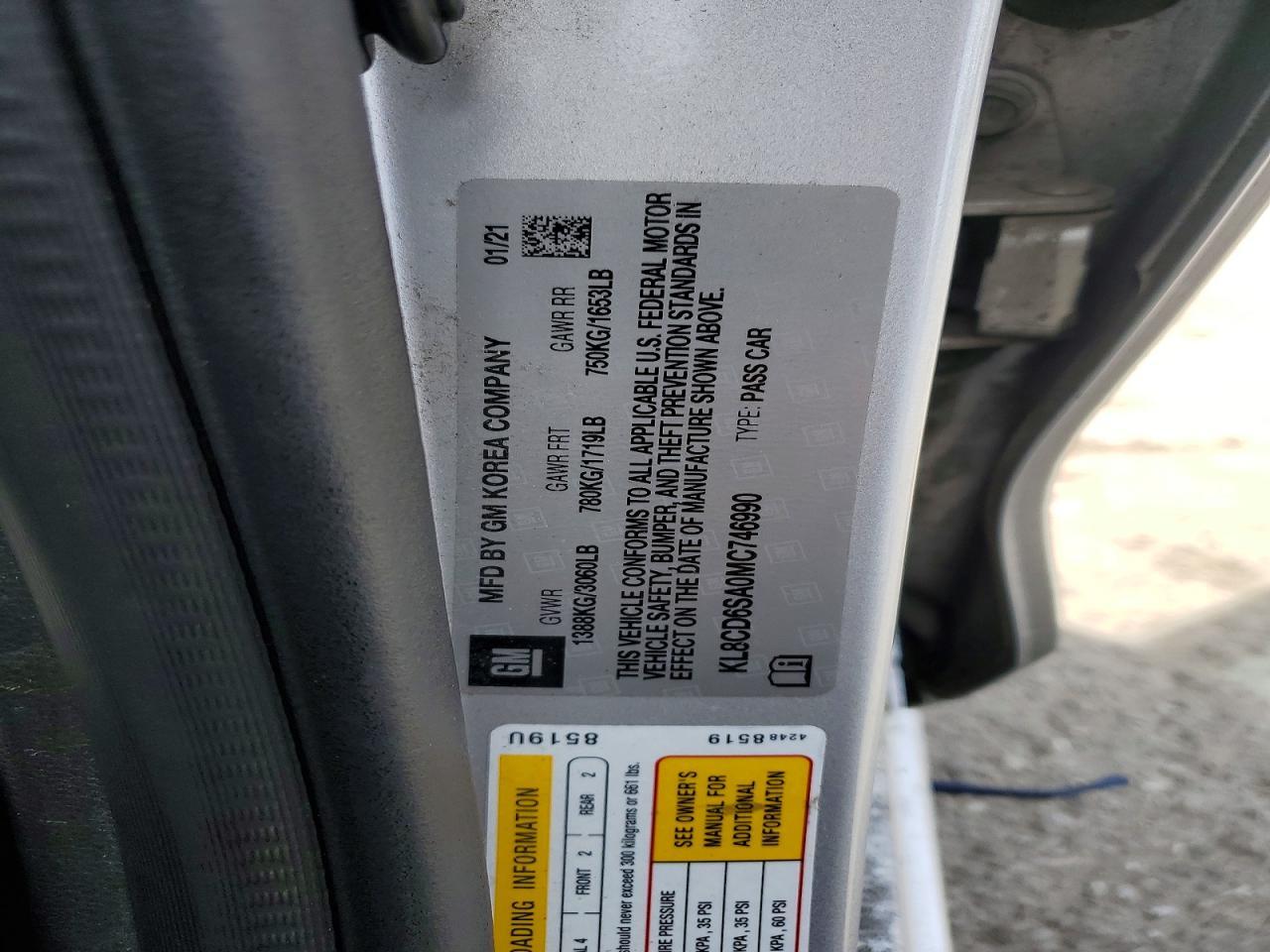 2021 CHEVROLET SPARK 1LT — Фото 12 из 12