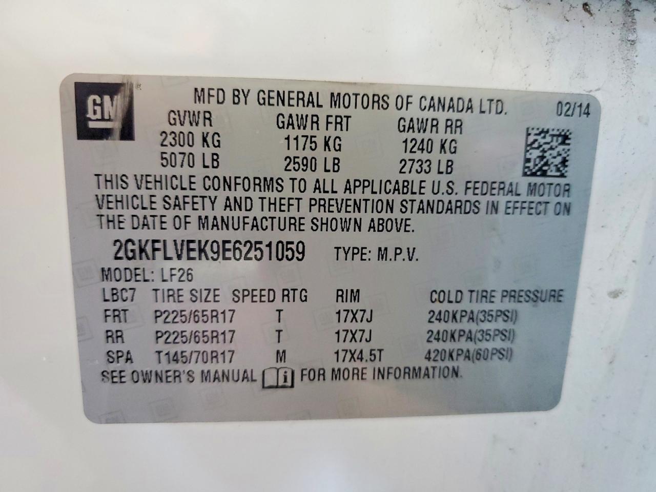 2014 GMC TERRAIN SLE — Фото 12 из 12
