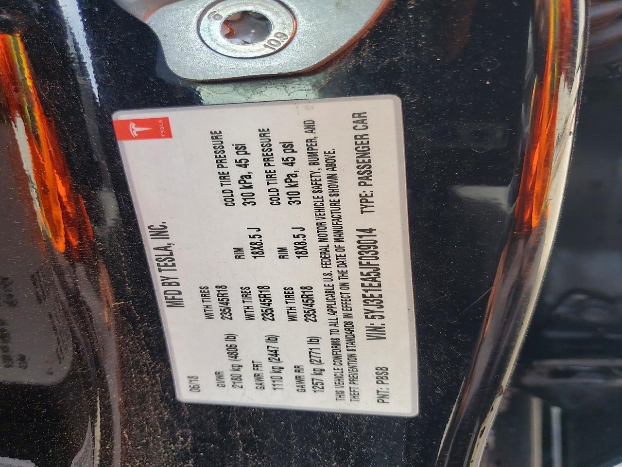 5YJ3E1EA5JF039014 2018 TESLA MODEL 3 photo no. 12