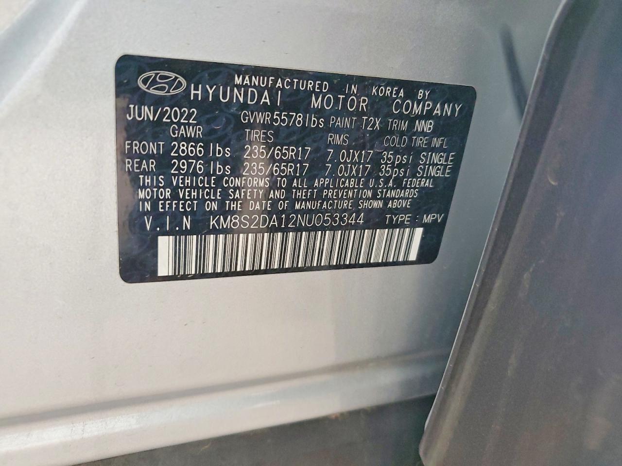 2022 HYUNDAI SANTA FE BLUE — Фото 13 из 13