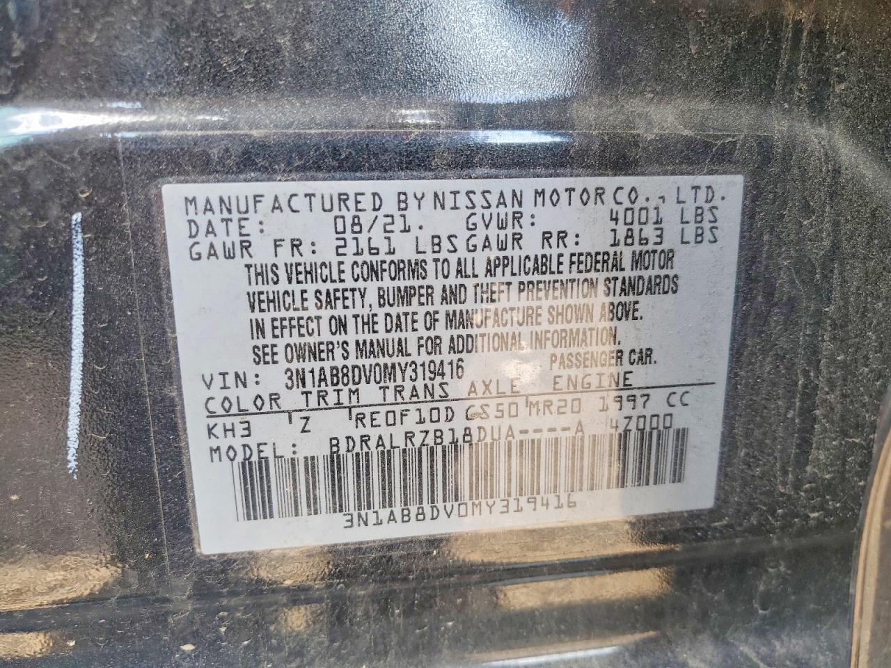 3N1AB8DV0MY319416 2021 NISSAN SENTRA photo no. 12