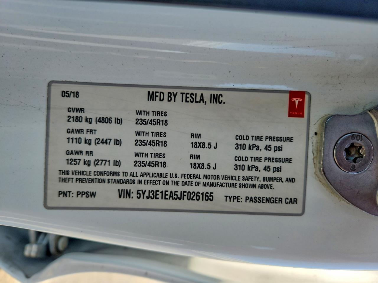 2018 TESLA MDL 3 — Фото 12 из 12